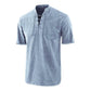🌸Soldes de printemps : 50 % de réduction👕T-shirt rétro gothique pour homme, col en V lacé, poche en lin
