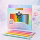 Crayons de couleur triangulaires effaçables, 50 couleurs, avec embouts effaceurs