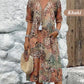 -50% Aujourd’hui 👗☀️ Robe d’Été Imprimée à Col V