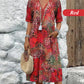 -50% Aujourd’hui 👗☀️ Robe d’Été Imprimée à Col V