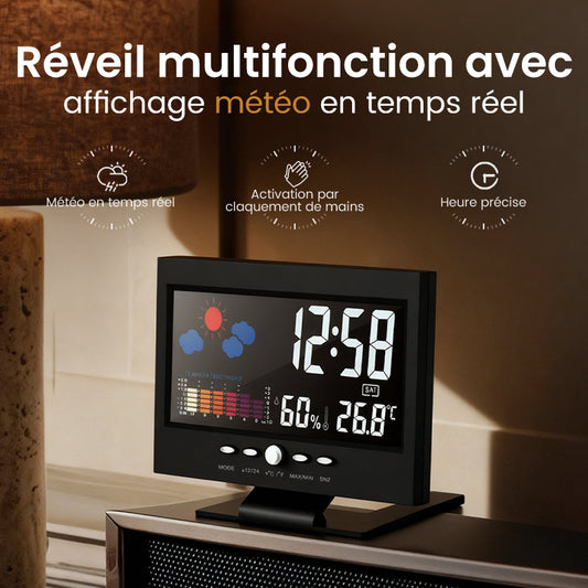 ✨⏰ Promotion du dernier jour 80% 🔥 Moniteur numérique de température et d'humidité à LED prévisions météo compteur à LED réveil