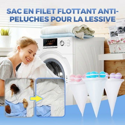 🔥ACHETEZ 1 - RECEVEZ 1 GRATUIT ! ✨ Sac Filtrant Lave-Linge - Capture Poils d'Animaux, Évite les Enchevêtrements, Réutilisable 🧼🐾