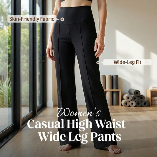 💥Plus de 50 000 exemplaires vendus💕Pantalon décontracté à taille haute et jambes larges pour femme