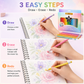 Crayons de couleur triangulaires effaçables, 50 couleurs, avec embouts effaceurs