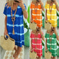 -50% Aujourd’hui 👗✨ Robe Femme Tie-Dye à Col V