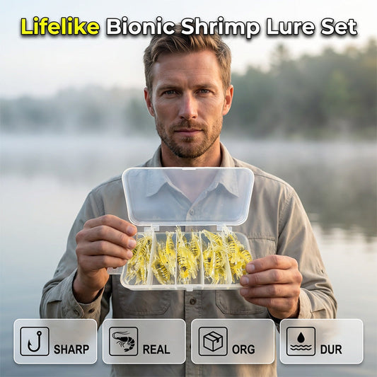 Kit de leurres souples bioniques en forme de crevette pour la pêche