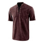 🌸Soldes de printemps : 50 % de réduction👕T-shirt rétro gothique pour homme, col en V lacé, poche en lin