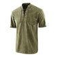 🌸Soldes de printemps : 50 % de réduction👕T-shirt rétro gothique pour homme, col en V lacé, poche en lin