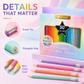 Crayons de couleur triangulaires effaçables, 50 couleurs, avec embouts effaceurs