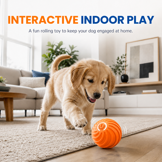 🐶 50 % DE RÉDUCTION EN CE MOMENT ! Balle rebondissante interactive intelligente — Jouet pour chien à roulement automatique, balle de divertissement d'intérieur rechargeable par USB pour chiens