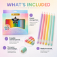 Crayons de couleur triangulaires effaçables, 50 couleurs, avec embouts effaceurs