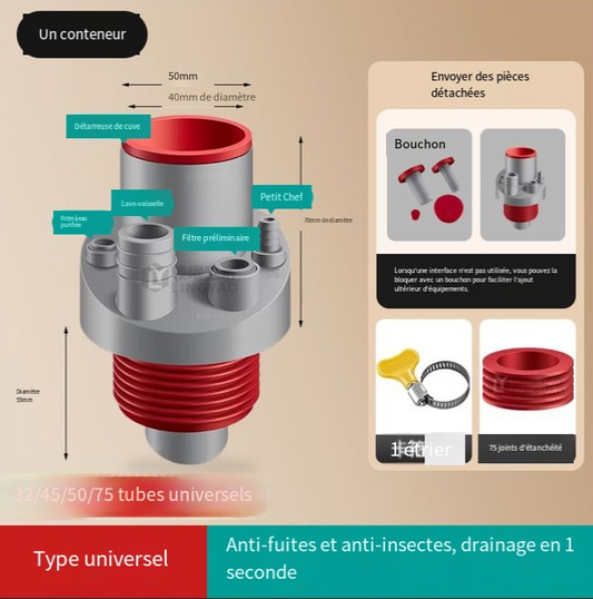 🔥Moitié prix pour une durée limitée-Bouchon d'Évier Multifonction Anti-odeurs pour Cuisine Française