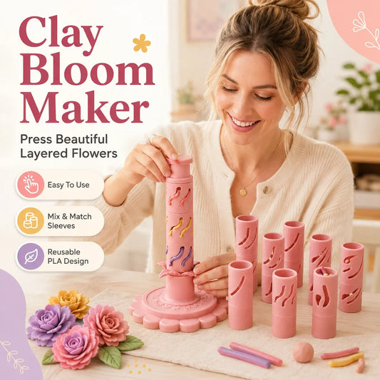 🌸 OFFRE À DURÉE LIMITÉE : 50 % DE RÉDUCTION ! ✨ Outil de modelage de fleurs en pâte à modeler – Modulaire, à pression, pour loisirs créatifs 🎨