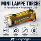 Multifunktionale wiederaufladbare Mini-Schlüsselanhänger-Taschenlampe