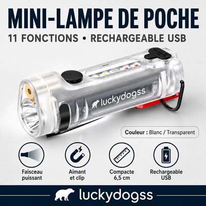 Multifunktionale wiederaufladbare Mini-Schlüsselanhänger-Taschenlampe