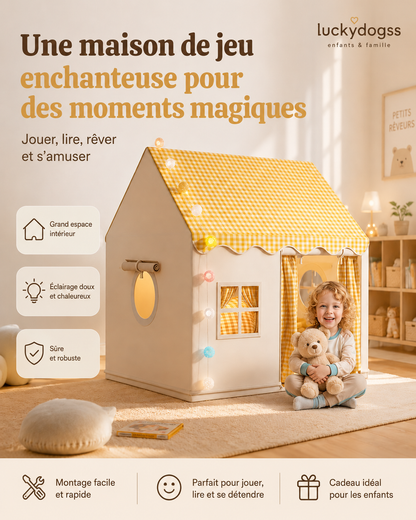 🏰 60 % DE RÉDUCTION EN CE MOMENT ! ⏰ Tente de jeu pour enfants « Château » – Spacieuse et facile à monter – Tissu respirant, idéale pour s'amuser à l'intérieur comme à l'extérieur – stimule le jeu imaginatif ✨🧸