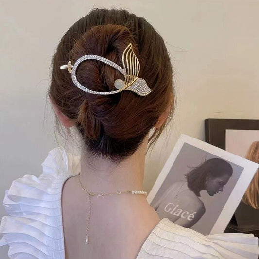 Pince à cheveux en strass avec queue de poisson et perles（50% DE RÉDUCTION）