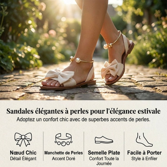 🌺 50 % DE RÉDUCTION 💐 Sandales élégantes à bride cheville ornées de perles