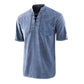 🌸Soldes de printemps : 50 % de réduction👕T-shirt rétro gothique pour homme, col en V lacé, poche en lin