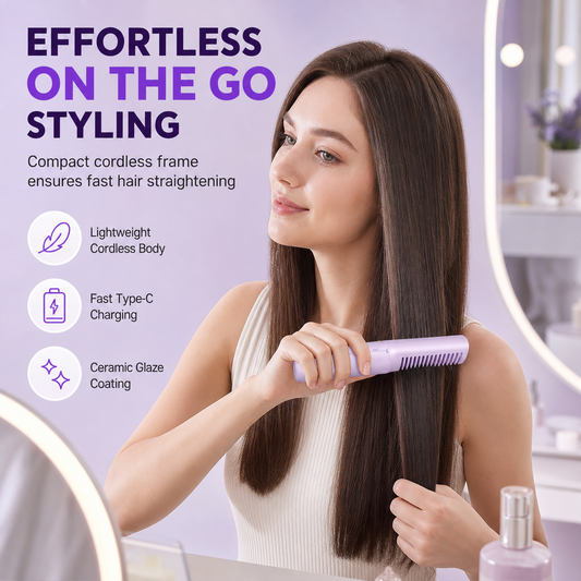 👩Coiffez-vous en 3 secondes ! Créez de superbes coiffures à tout moment et partout. 💁Mini-peigne sans fil portable pour frange