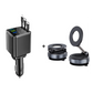 🔋📱Chargeur de voiture rapide rétractable 7-en-1 avec affichage de la tension – USB-C pour Android et Lightning pour Apple