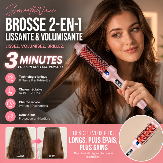 Livraison Gratuite 🚚✨ Brosse Coiffante Volumisante à Ions Négatifs -50%