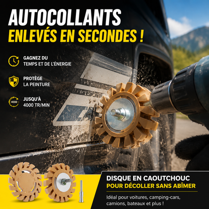 Disque abrasif en caoutchouc pour racloir à caoutchouc
