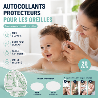 -50% Aujourd’hui 👶💧 Stickers Protège-Oreilles Bébé Waterproof