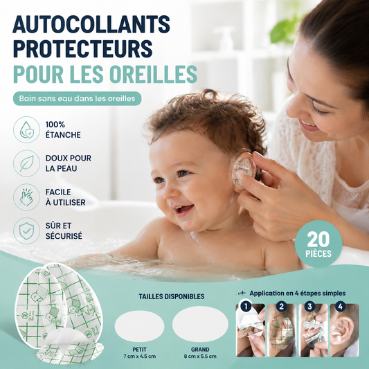 -50% Aujourd’hui 👶💧 Stickers Protège-Oreilles Bébé Waterproof