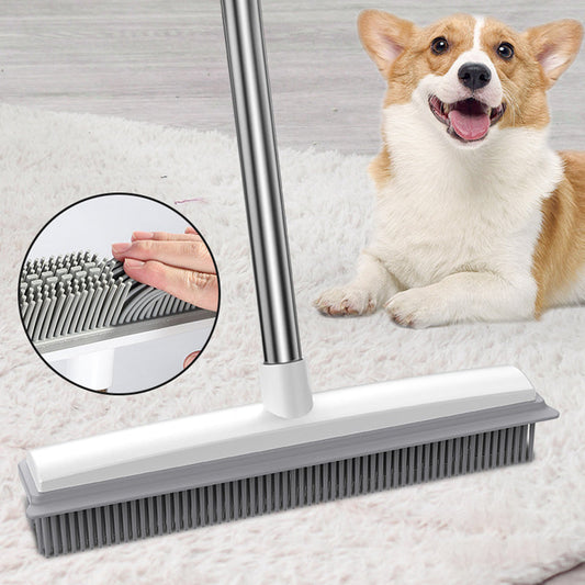 Rubber Bristle Broom for Pet Hair Removal