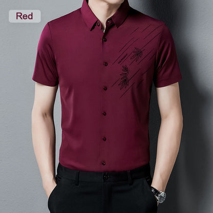 Men's Breathable Stretch Shirt with Short Sleeves