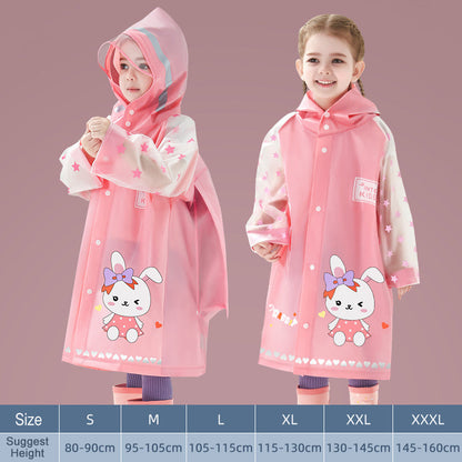 Kids Reusable Waterproof Hooded Raincoats