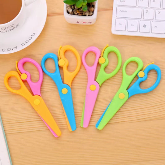 Anti-Pinch Plastic Preschool Training Scissors for Kids