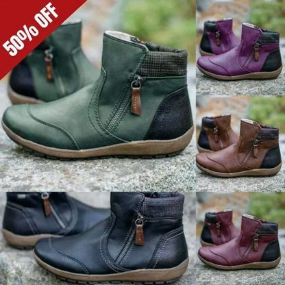 Christmas hot sale 50% off  Women's Zipper Waterproof Ankle-Support Boots