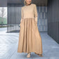 Robe fluide en maille, longueur midi, à manches longues