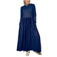 Robe fluide en maille, longueur midi, à manches longues