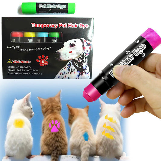 6Pcs Disposable Washable Pet Fur Dye Stick