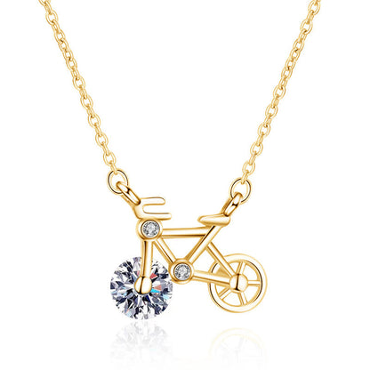 Women’s Elegant Bicycle Pendant Necklace