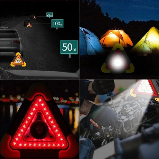 🚗Grande promotion - 50% de réduction🆘3-EN-1 Lampe de Signalisation d'Urgence Solaire Triangulaire pour le Bord de Route✨
