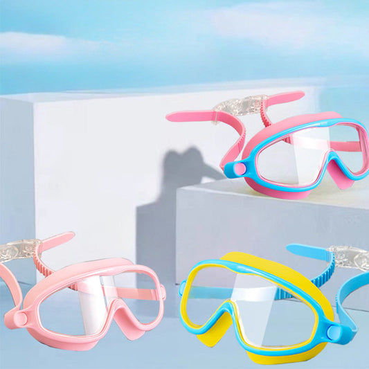 Lunettes de natation anti-buée pour enfants avec pince-nez et bouchons d'oreilles