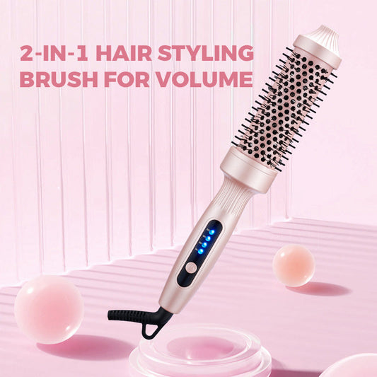 💇‍♀️ 50% DE RÉDUCTION! ✨ Brosse à Cheveux 2-en-1 Volume & Lissage - Technologie Céramique-Tourmaline avec 3 Températures Réglables pour un Style Parfait en 5 Min ⚡🌈