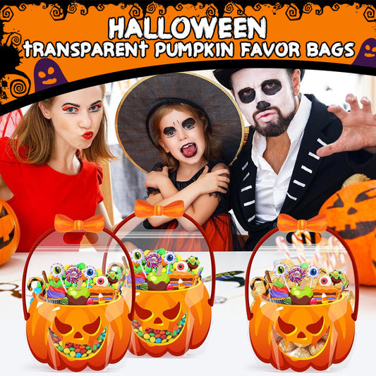 🎃👻Sacs à friandises d'Halloween en forme de citrouille | La fermeture à glissière refermable empêche les bonbons de se renverser🍬