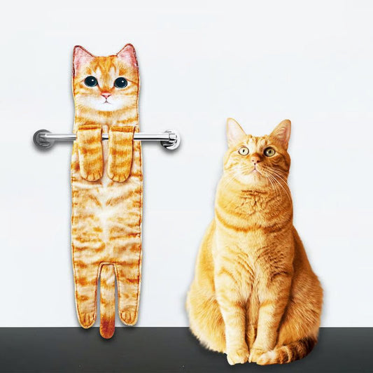 🎁DERNIER JOUR DE SOLDES 50% DE RÉDUCTION✨😺Serviette à main mignonne avec motif chat🐾