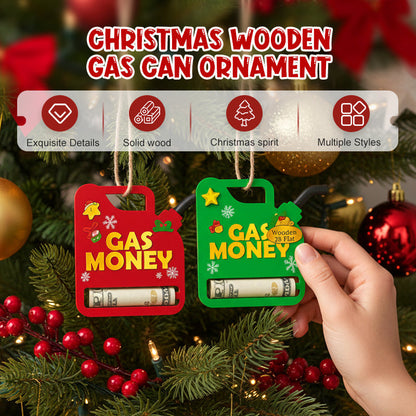 2 pièces d'ornement de Noël en bois en forme de bidon d'essence