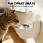 Gamelle murale pour chat en forme de toilette