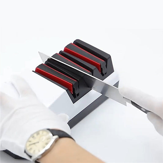 Aiguiseur électrique professionnel à 3 niveaux avec guide d'angle de précision et abrasif diamanté