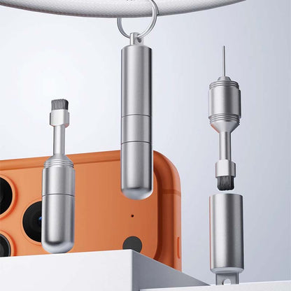 📢📢50% de réduction🎧Brosse 2 en 1 + Aiguille SIM🔑En Alliage d’Aluminium, Compact & Accroche-Clés