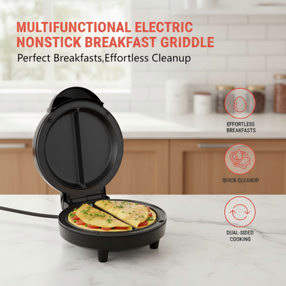 ⏳Offre spéciale à durée limitée⏰ Plaque de cuisson électrique multifonctionnelle antiadhésive pour le petit-déjeuner – 3 modes de cuisson, revêtement antiadhésif, chauffage rapide et nettoyage facile 🥞
