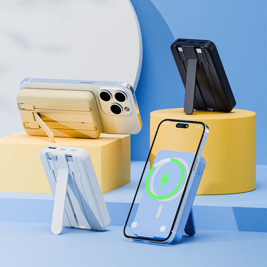Batterie externe magnétique avec support et recharge rapide