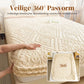 🛏️ 50 % RABATT NU! 🧵 360° elastiskt stickat lakan – omedelbar värme & 3D-präglad design för madrasser upp till 30 cm 🧶